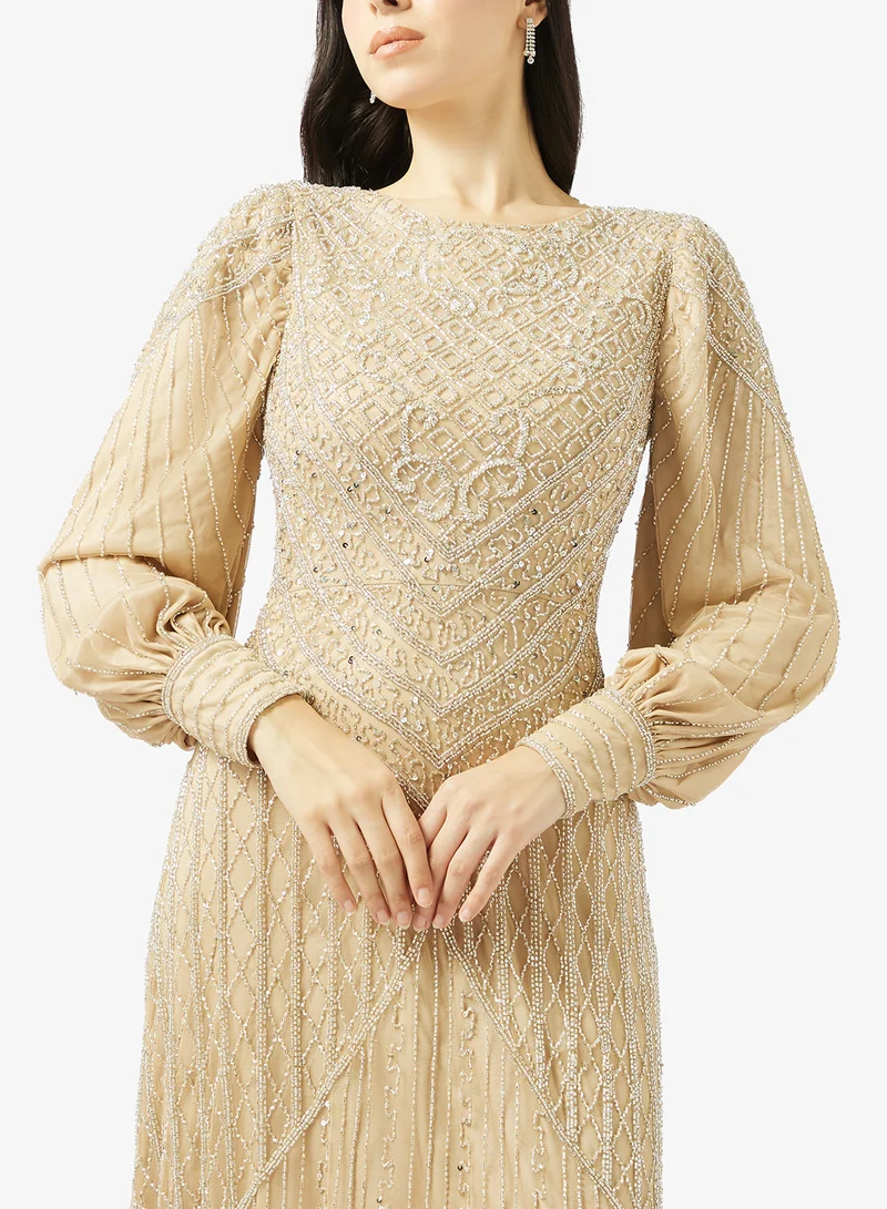 Maryisa  Embellished Sequin Maxi Dress for Women | Best Price UAE